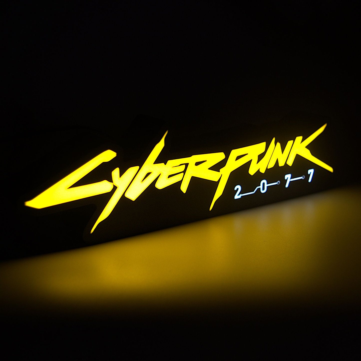 Lampe LED Cyberpunk 2077. Décoration lumineuse pour la maison, chambre, salle de jeux, bureau, setup gaming, chambre d'enfant. Couleurs jaune et bleu. Connection Usb C - Chroma Craft - Lampe LED - Lampe LED Cyberpunk 2077 - Chroma Craft - Lampe LED
