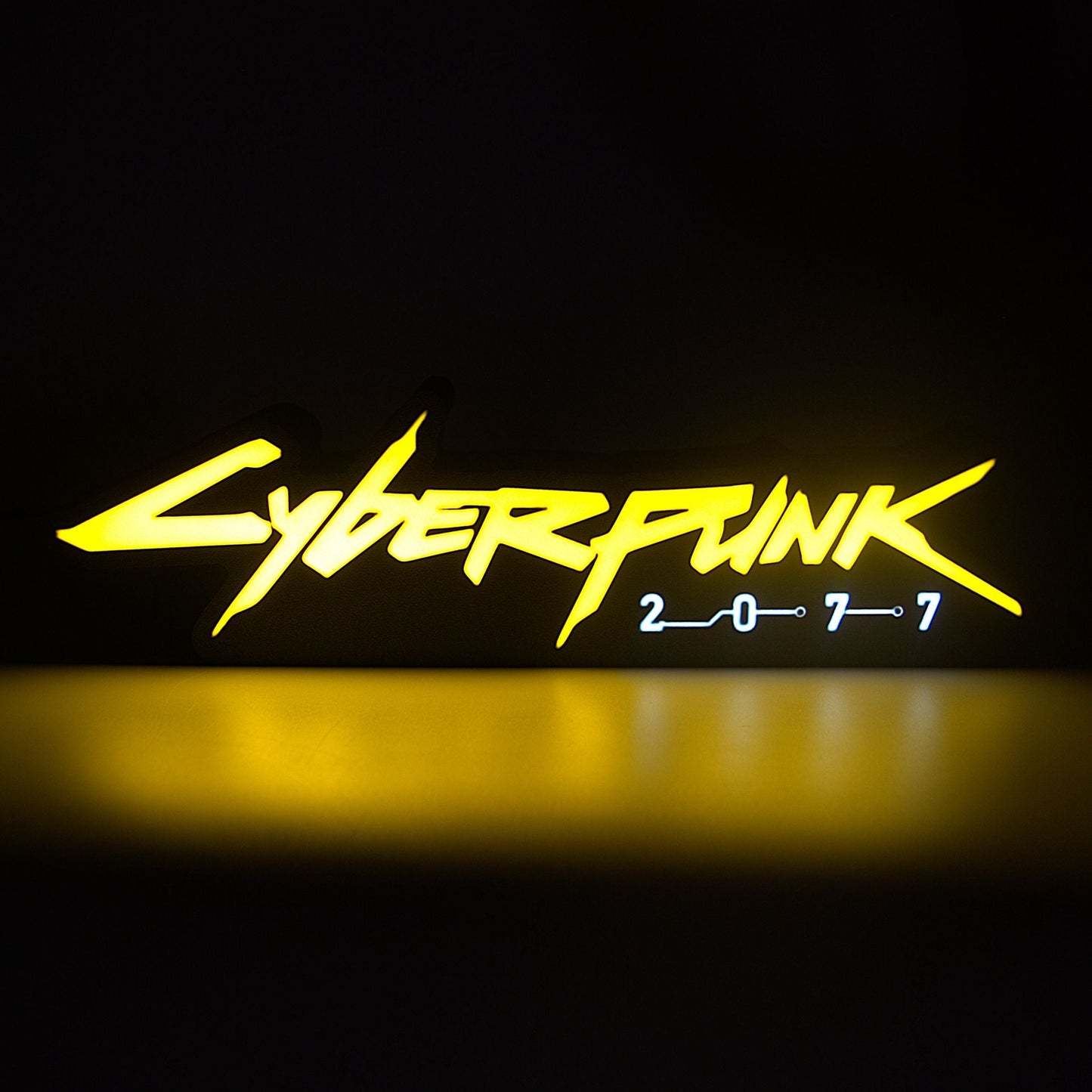 Lampe LED Cyberpunk 2077. Décoration lumineuse pour la maison, chambre, salle de jeux, bureau, setup gaming, chambre d'enfant. Couleurs jaune et bleu. Connection Usb C - Chroma Craft - Lampe LED - Lampe LED Cyberpunk 2077 - Chroma Craft - Lampe LED
