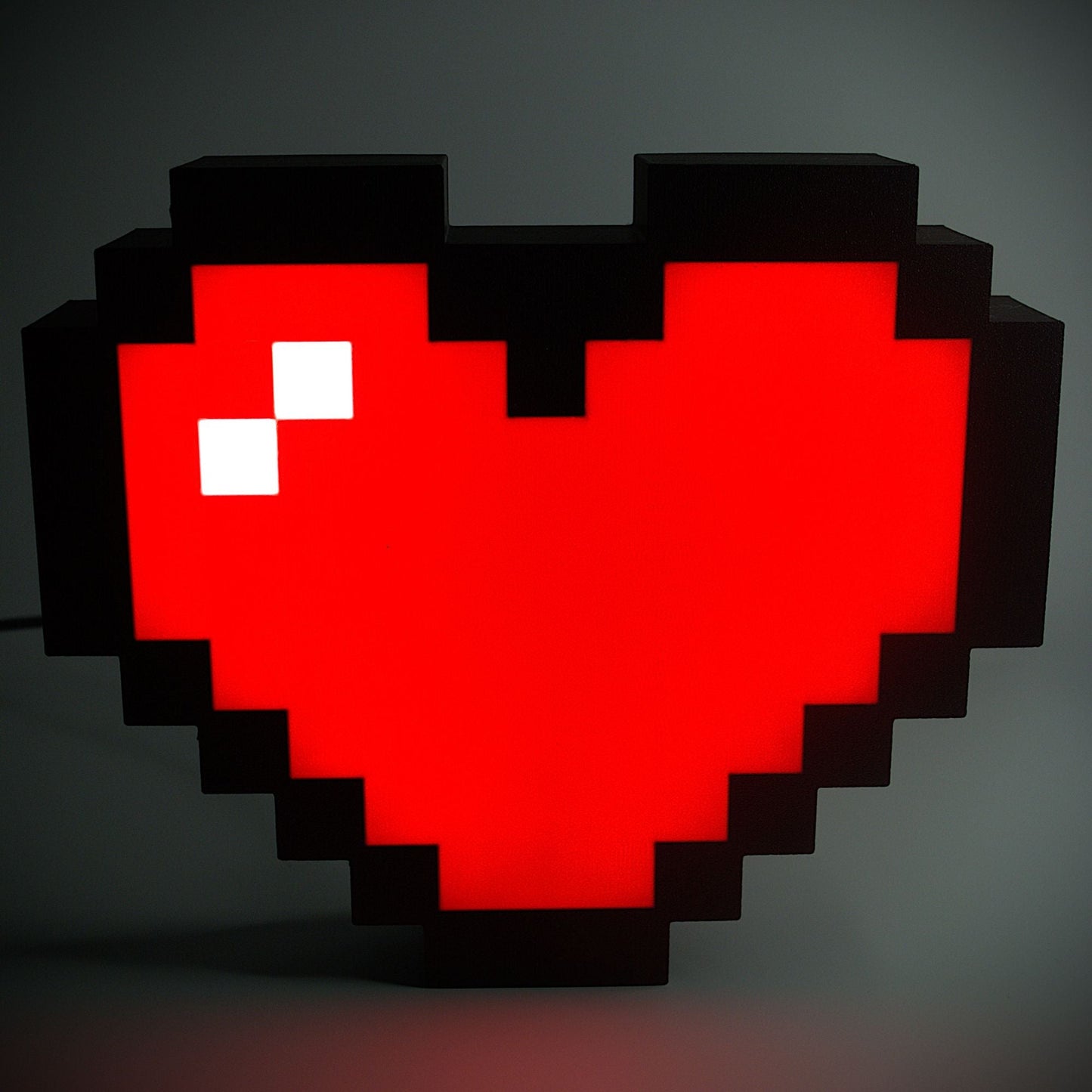 Lampe LED Lampe LED Pixel Heart. Décoration lumineuse pour la maison, chambre, salle de jeux, bureau, setup gaming, chambre d'enfant. Couleurs rouge et blanc. Connection Usb C - Chroma Craft - Lampe LED