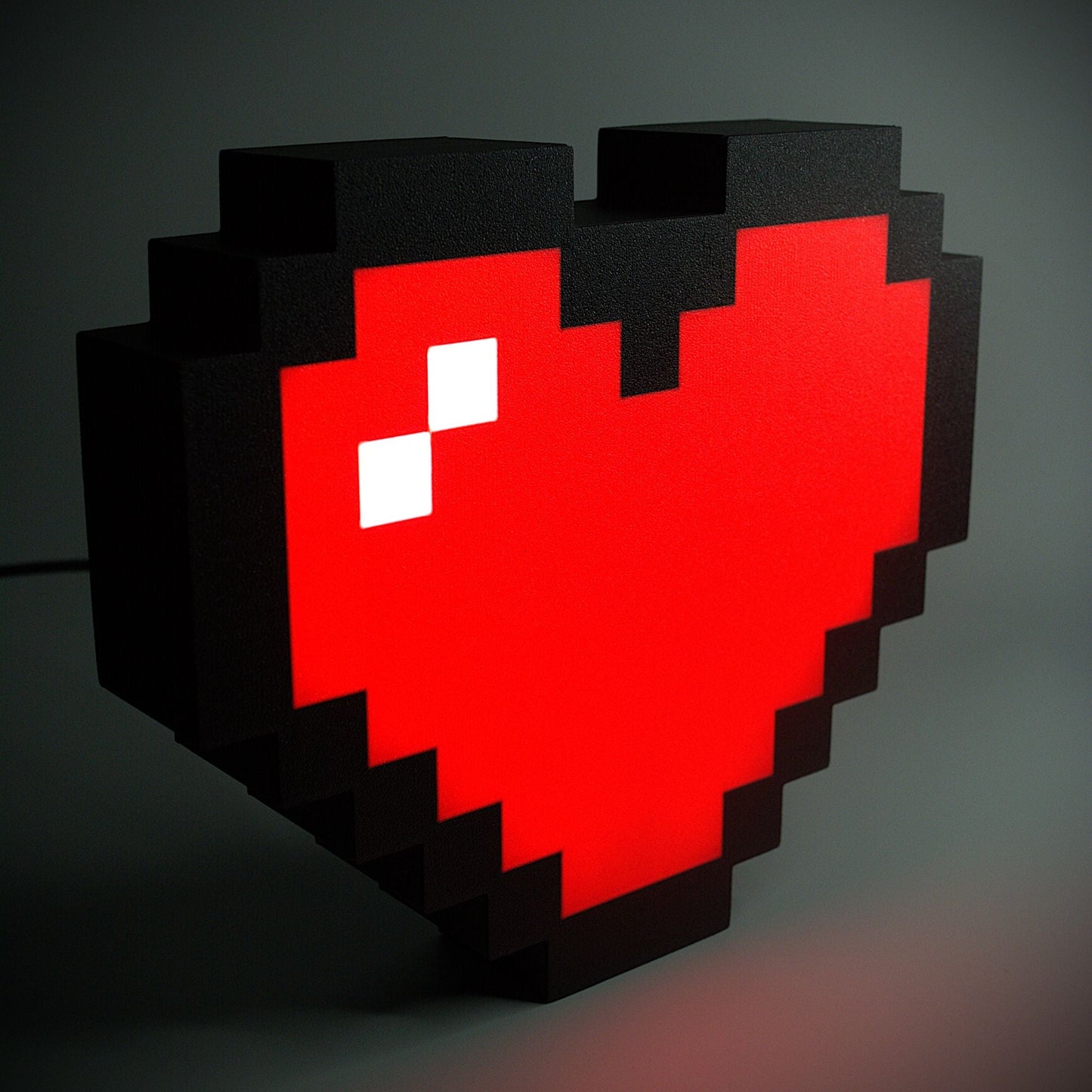 Lampe LED Lampe LED Pixel Heart. Décoration lumineuse pour la maison, chambre, salle de jeux, bureau, setup gaming, chambre d'enfant. Couleurs rouge et blanc. Connection Usb C - Chroma Craft - Lampe LED