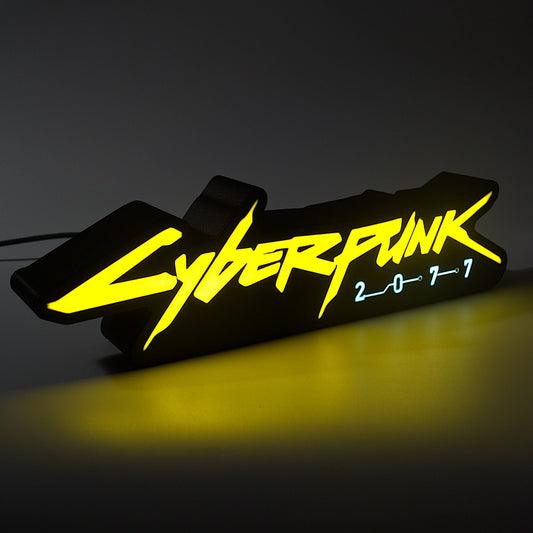 Lampe LED Cyberpunk 2077. Décoration lumineuse pour la maison, chambre, salle de jeux, bureau, setup gaming, chambre d'enfant. Couleurs jaune et bleu. Connection Usb C - Chroma Craft - Lampe LED - Lampe LED Cyberpunk 2077 - Chroma Craft - Lampe LED