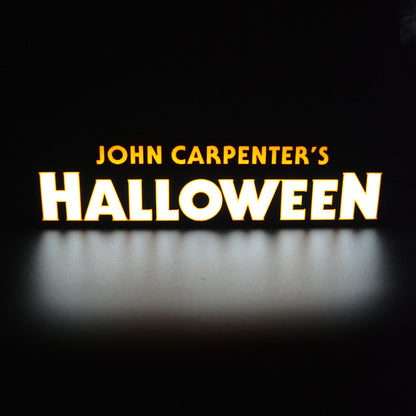 Lampe LED Logo Halloween - John Carpenter Movie. Décoration lumineuse pour la maison, chambre, salle de jeux, bureau, setup gaming, chambre d'enfant. Couleurs blanc et orange. Connection Usb C. - Lampe LED Halloween - Chroma Craft - Lampe LED - Lampe LED Halloween - Chroma Craft - Lampe LED