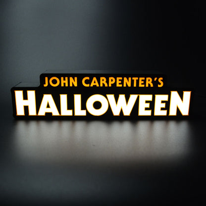 Lampe LED Logo Halloween - John Carpenter Movie. Décoration lumineuse pour la maison, chambre, salle de jeux, bureau, setup gaming, chambre d'enfant. Couleurs blanc et orange. Connection Usb C. - Lampe LED Halloween - Chroma Craft - Lampe LED - Lampe LED Halloween - Chroma Craft - Lampe LED