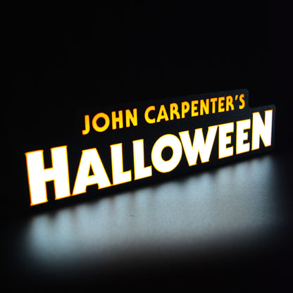 Lampe LED Logo Halloween - John Carpenter Movie. Décoration lumineuse pour la maison, chambre, salle de jeux, bureau, setup gaming, chambre d'enfant. Couleurs blanc et orange. Connection Usb C. - Lampe LED Halloween - Chroma Craft - Lampe LED - Lampe LED Halloween - Chroma Craft - Lampe LED