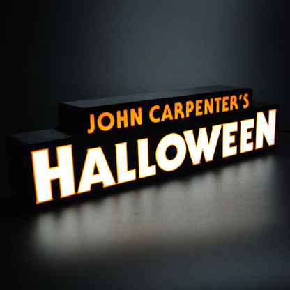 Lampe LED Logo Halloween - John Carpenter Movie. Décoration lumineuse pour la maison, chambre, salle de jeux, bureau, setup gaming, chambre d'enfant. Couleurs blanc et orange. Connection Usb C. - Lampe LED Halloween - Chroma Craft - Lampe LED - Lampe LED Halloween - Chroma Craft - Lampe LED