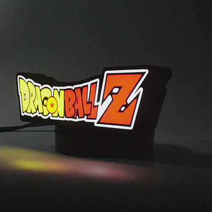 Lampe LED Logo Dragon Ball Z. DBZ. Décoration lumineuse pour la maison, chambre, salle de jeux, bureau, setup gaming, chambre d'enfant. Couleurs rouge, jaune, orange et blanc. Connection Usb C - Chroma Craft - Lampe LED